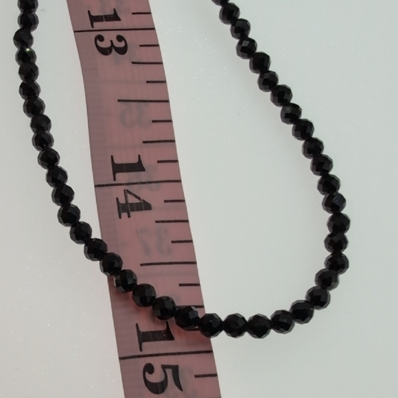 Bellezza Sleek Black Necklace with Reflective Glass Beads 18k Gold Closure - Picture 5 of 5